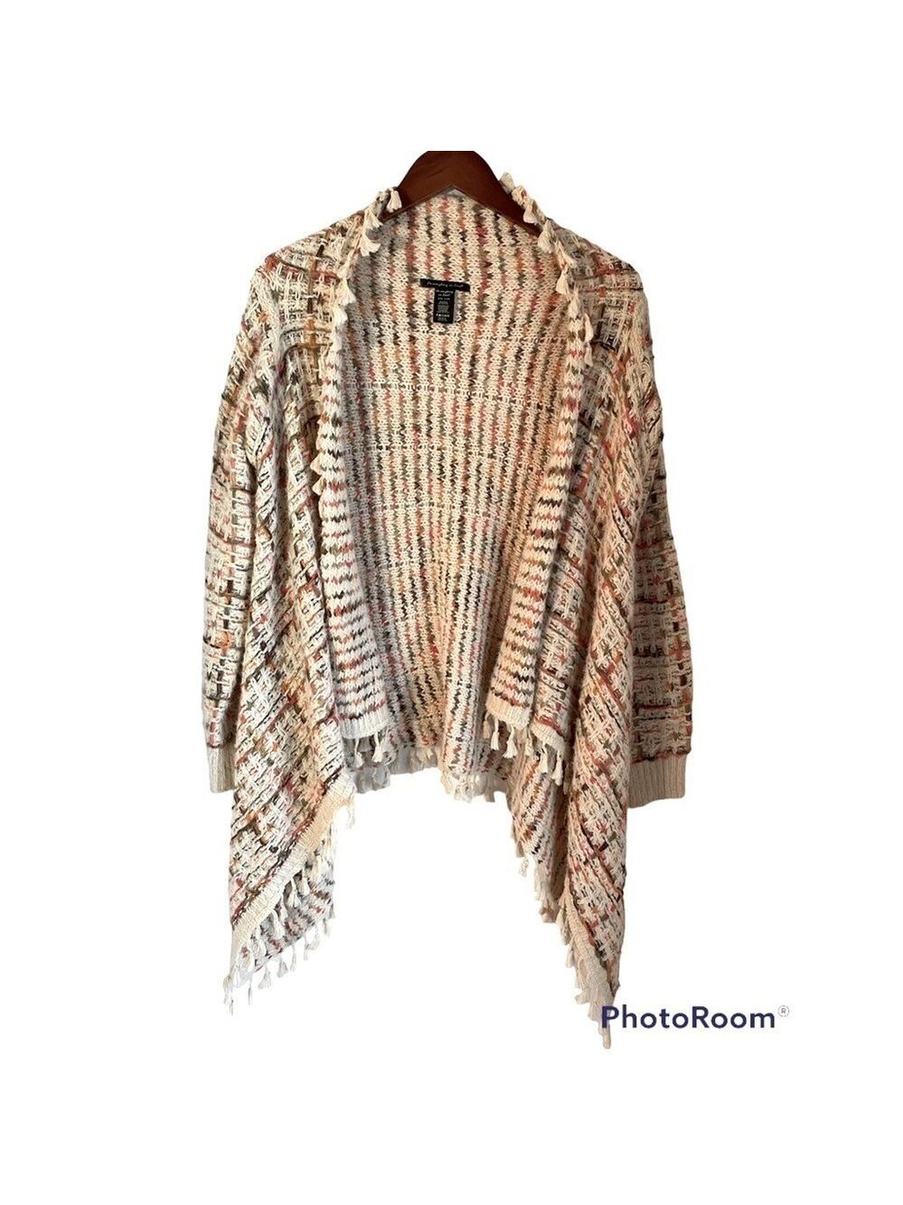Anthropologie Do Everything in Love Open Cardigan Fringe Boho One Size Fall